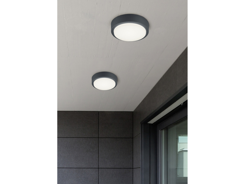 Runde LED Außenwandleuchte BREG in anthrazit aus wetterfestem Aluminium Ø 20cm
