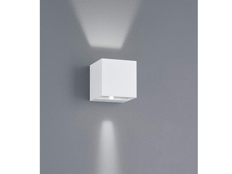 LED Außenwandleuchte ADAJA Up and Down Light Würfel in Weiß - Hausbeleuchtung