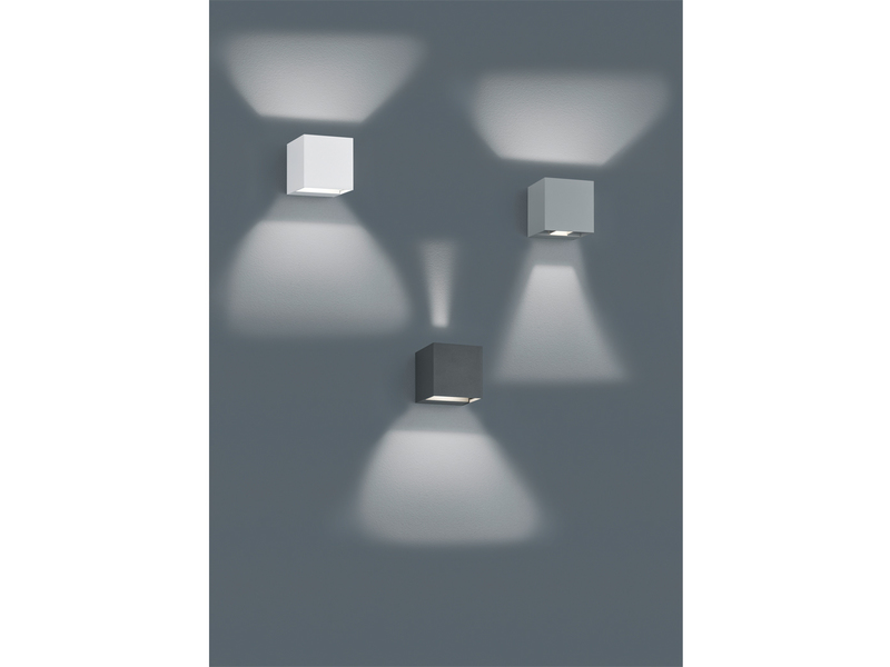 LED Außenwandleuchten 2er SET Up and Down Light Würfel in Weiß - Hausbeleuchtung