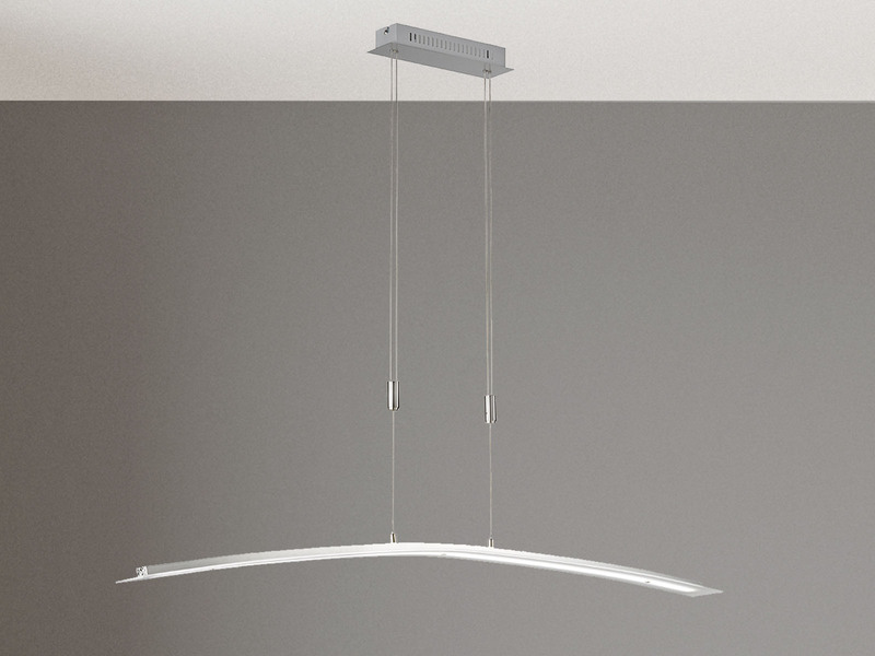 LED Pendelleuchte METIS Silber dimmbar & höhenverstellbar, Breite 135cm