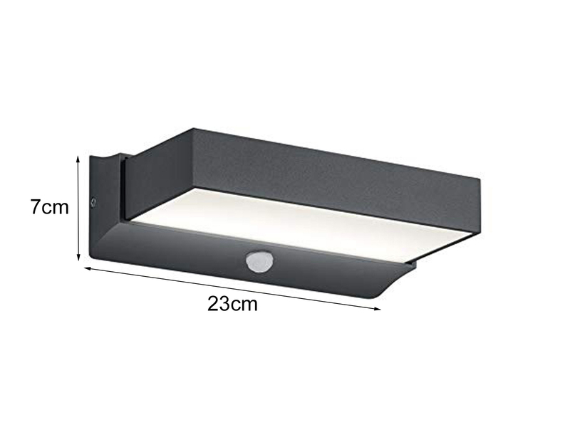 LED Außenwandleuchte CUANDO mit Bewegungsmelder, Anthrazit Breite 23cm