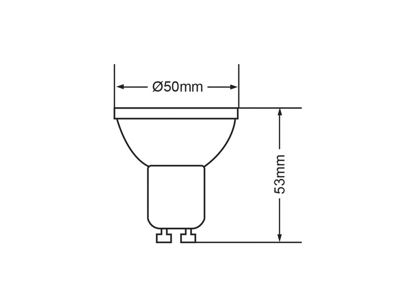 GU10 LED Stiftsockel - 4,5 Watt, 345 Lumen, 3000 K Warmweiß - 3 Stufen Dimmer