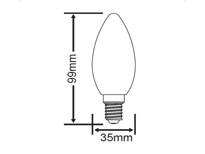 E14 Filament LED, 4 Watt, 470 Lumen, warmweiß, Ø3,5cm, 3 Stufen Dimmer