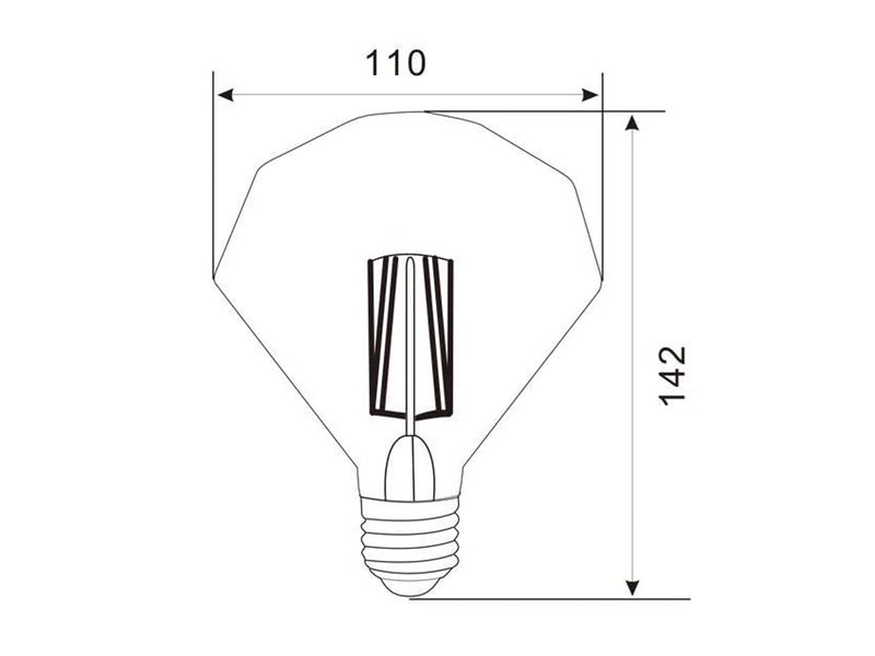 E27 Filament LED - 4 Watt, 140 Lumen, warmweiß, Ø11ccm - nicht dimmbar