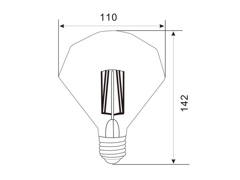 E27 Filament LED - 4 Watt, 320 Lumen, warmweiß, Ø11ccm - nicht dimmbar