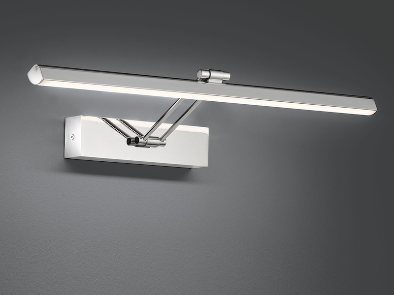 LED Badezimmer Spiegelleuchte BAABE schwenkbar, Silber Chrom Breite 60cm