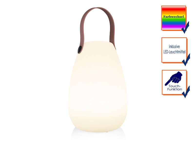 Akku LED Tischleuchte für außen & innen mit Farbwechsel, H: 21cm