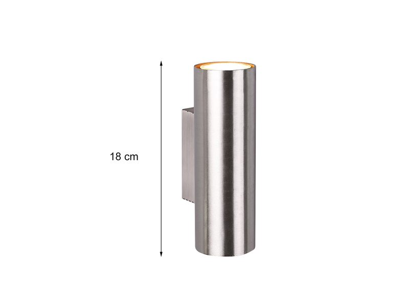 Wandleuchte MARLEY Up and Down Metall Silber, Höhe 18cm