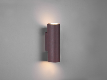 Zeitlose Up & Down Wandlampe MARLEY aus rostfarbigem Metall mit 2 GU10-Sockel