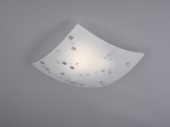 Eckige Deckenschale COLINA 40x40cm, Glaslampenschirm in weiß grau gemustert