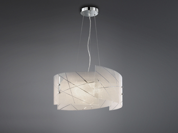 LED Pendelleuchte mit Dekor Lampenschirm aus Glas in weiß Ø50cm