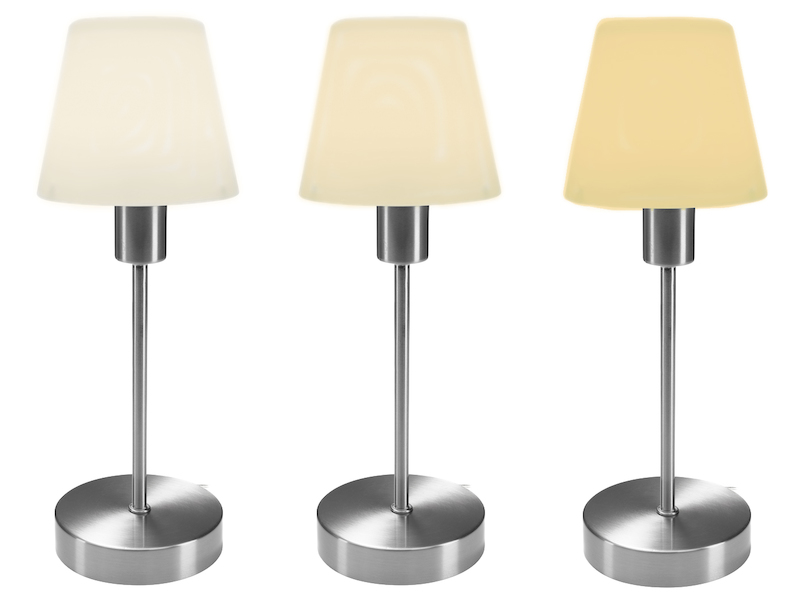 Tischleuchte mit Touch Dimmer & Glas Lampenschirm Opal Weiß - LED geeignet