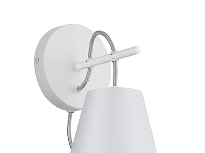 Wandleuchte ANDREUS mit Schalter & Stecker, in Weiß Silber