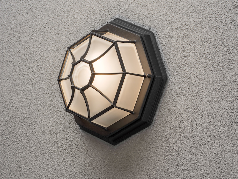 LED Wandleuchte / Deckenlampe für Außen schwarz mit gefrostetem Acrylglas Ø 27cm