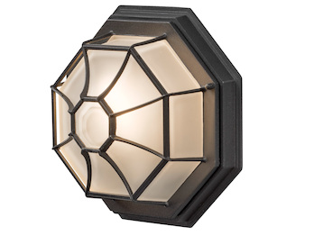 LED Wandleuchte / Deckenlampe für Außen schwarz mit gefrostetem Acrylglas Ø 27cm