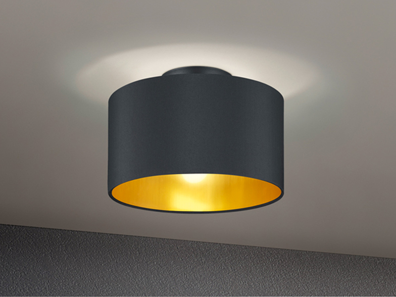 Deckenleuchte Grau 4x E27 Leuchte Stoff Deckenlampe Modern Decke Beleuchtung