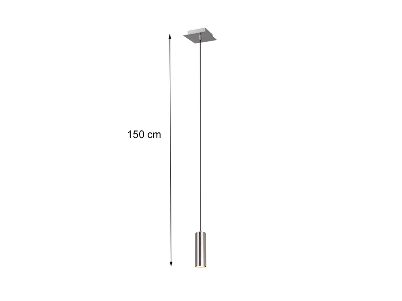 Pendelleuchte MARLEY 1-flammig Metall in Silber, Ø 12cm