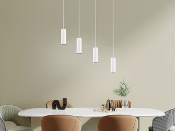 Pendelleuchte MARLEY 4-flammig Metall Weiß, Breite 75cm