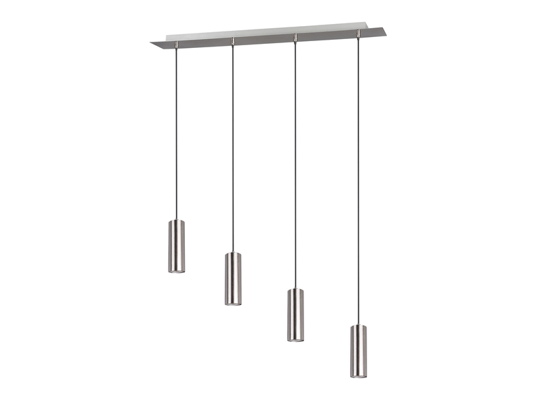 Pendelleuchte MARLEY 4-flammig Metall Silber, Breite 75cm