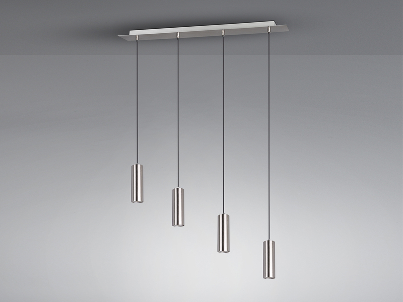Pendelleuchte MARLEY 4-flammig Metall Silber, Breite 75cm