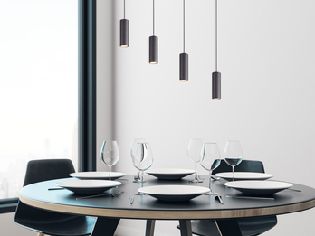 Pendelleuchte MARLEY 4-flammig aus Metall Schwarz, Breite 75cm