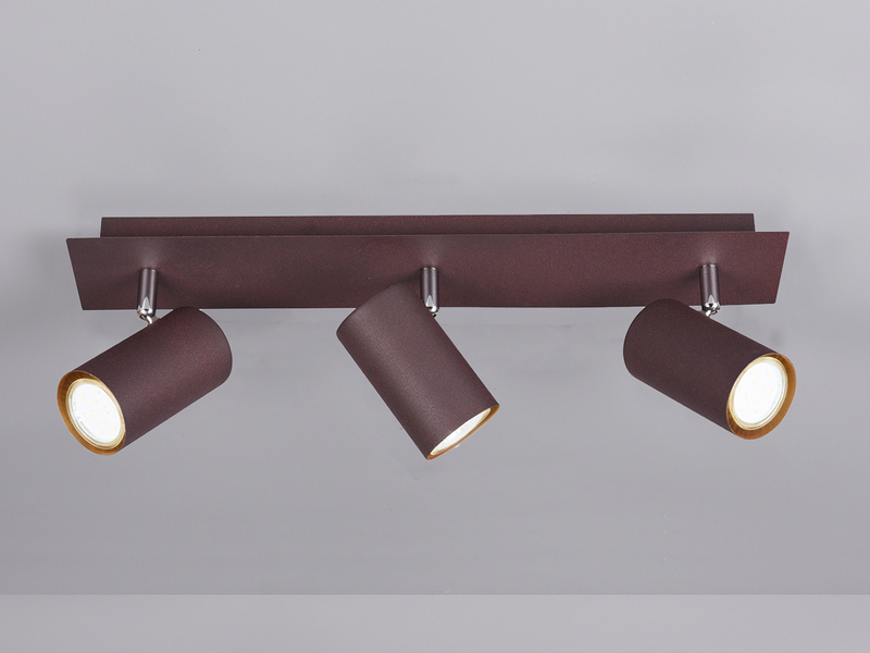 Deckenstrahler MARLEY Rostfarben 3-flammig, Breite 48cm