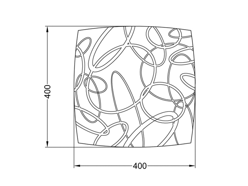 Eckige Deckenleuchte SPIRELLI Glas mit modernem Dekor, Quadrat 40cm