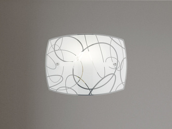 Exklusive LED Wandleuchte DIMMBAR Glasschirm in weiß mit dezentem Dekor, B: 30cm