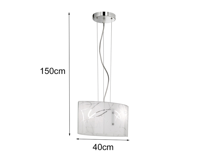 Coole LED Pendelleuchte DIMMBAR mit satiniertem Lampenschirm aus Glas mit Dekor