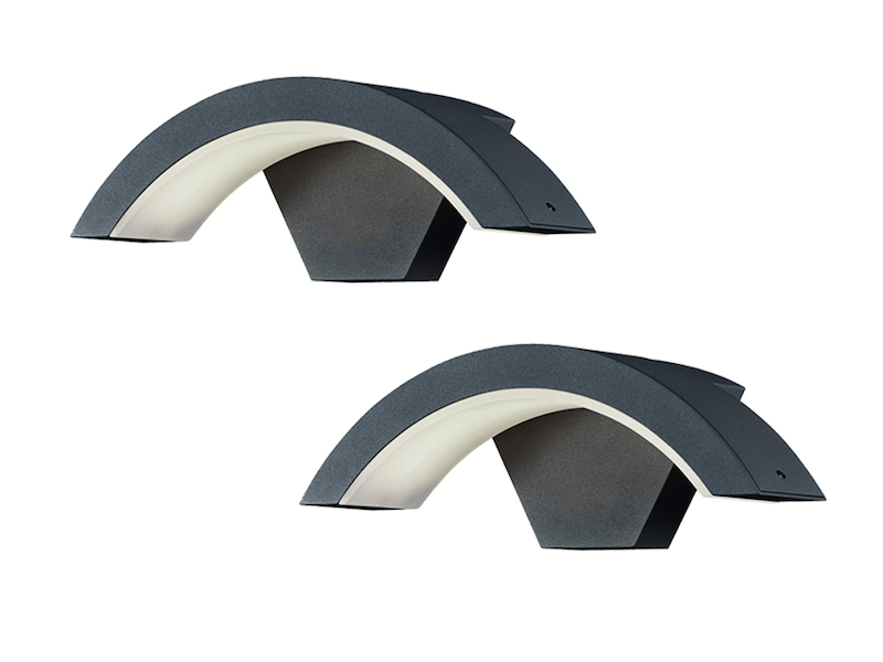 Moderne LED Außenwandleuchte Downlight Anthrazit - 2er SET für Hausbeleuchtung