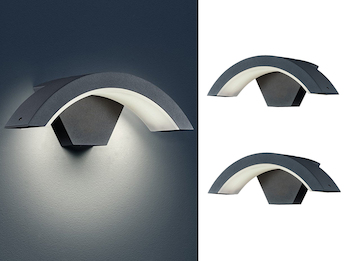 Moderne LED Außenwandleuchte Downlight Anthrazit - 2er SET für Hausbeleuchtung