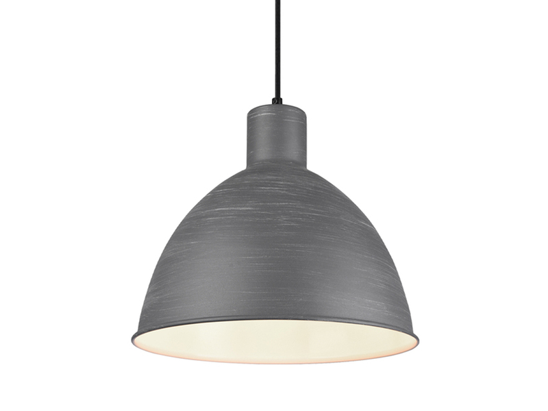 Pendelleuchte TELME Industrial Style mit Metallschirm in Betonoptik, Ø 30cm