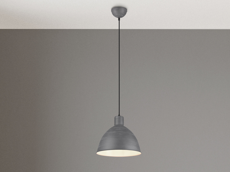 Pendelleuchte TELME Industrial Style mit Metallschirm in Betonoptik, Ø 30cm
