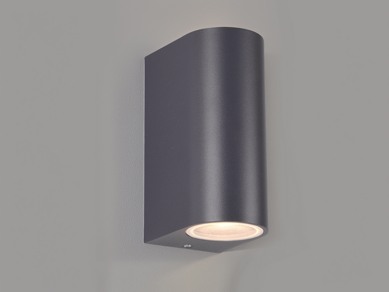 Außenwandleuchte AVA in Anthrazit mit Up and Down Licht, Höhe 15cm