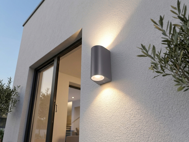 Außenwandleuchte AVA Aluminium Anthrazit mit Up and Down Licht, Höhe 15cm