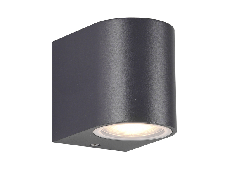 Kleine Außenwandleuchte AVA aus Aluminium Anthrazit, Höhe 8cm
