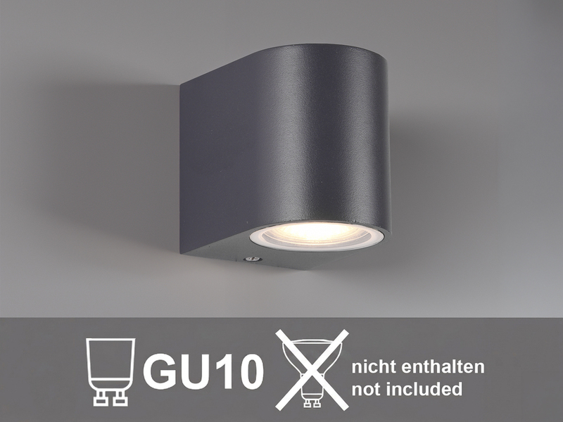 Kleine Außenwandleuchte AVA aus Aluminium Anthrazit, Höhe 8cm