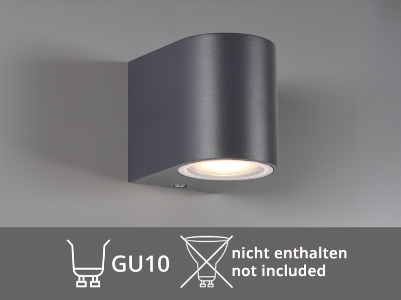 Kleine Außenwandleuchte AVA aus Aluminium Anthrazit, Höhe 8cm