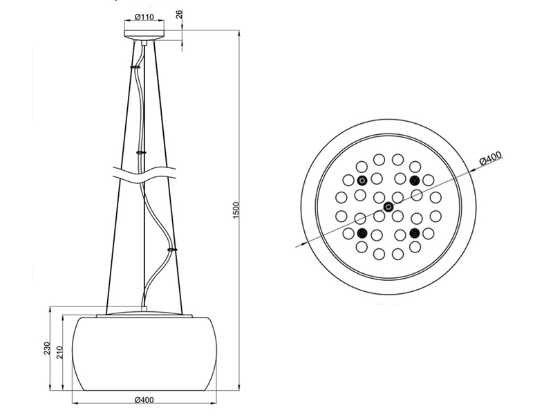 Pendelleuchte VAPORE mit Glas Chrom in Rauchglas Optik & Kristallbehang Ø 40cm