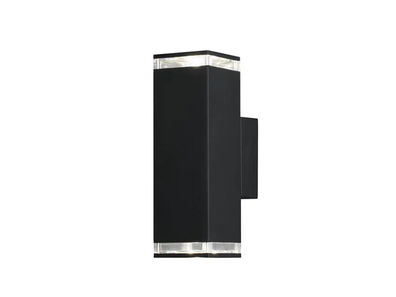 ALU Außenwandleuchte POLLUX Up and Down Schwarz Effektstreifen IP44, Höhe23,5cm