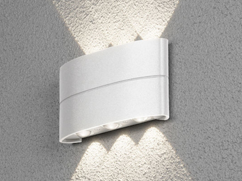 Moderne LED Außenwandleuchte CHIERI aus ALU in weiß Up and Down Light 18,5x9,5cm