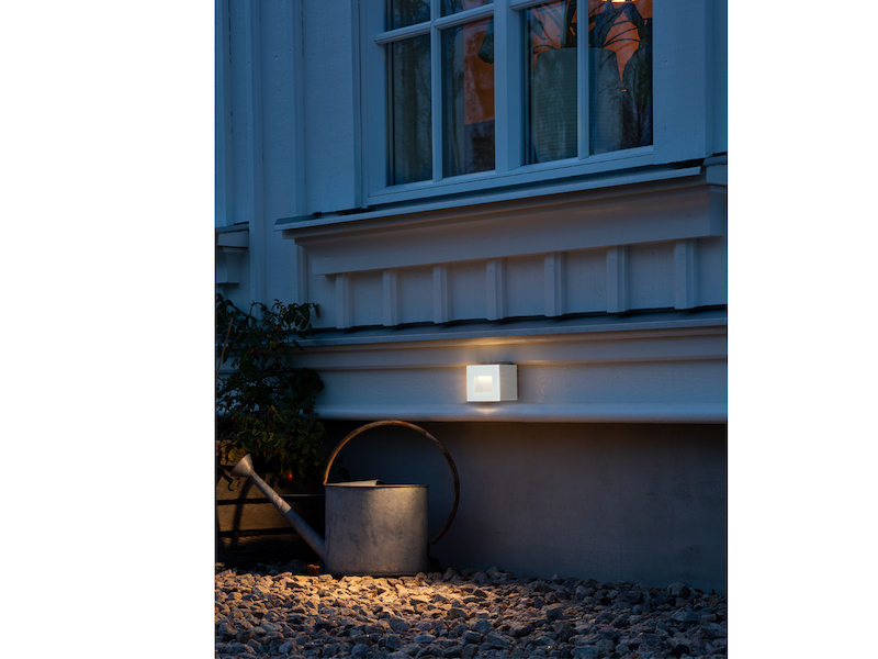 LED Außenwandleuchte CHIERI Auf-& Einbauleuchte aus Alu in weiß, 12x8cm