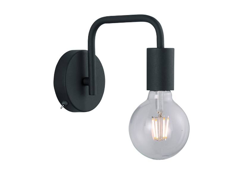 Minimalistische LED Wandlampe Schwarz mit Schalter, Höhe 15cm