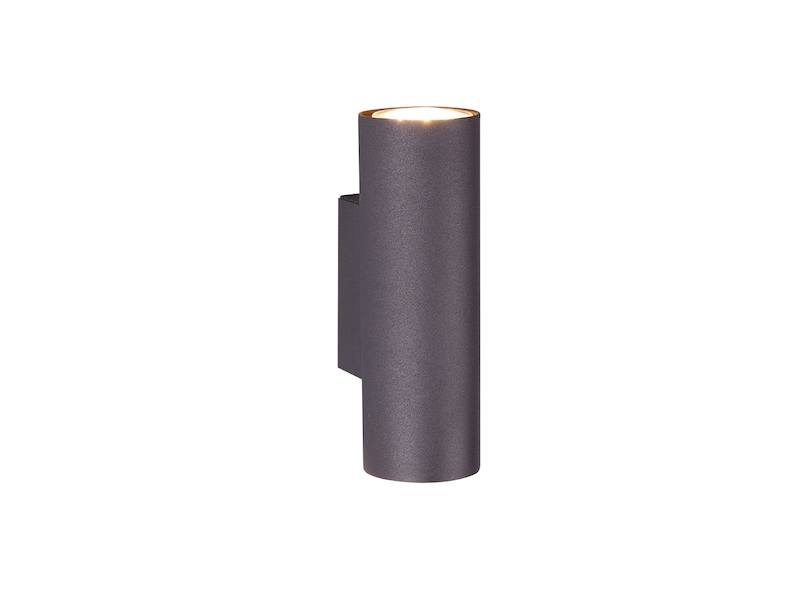 Dimmbare LED Up & Down Innenwandleuchte aus schwarz mattem Metall, Höhe 18cm