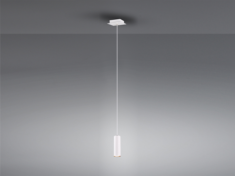 LED Pendelleuchte 1-flammig Metall in Weiß matt, Ø 12cm