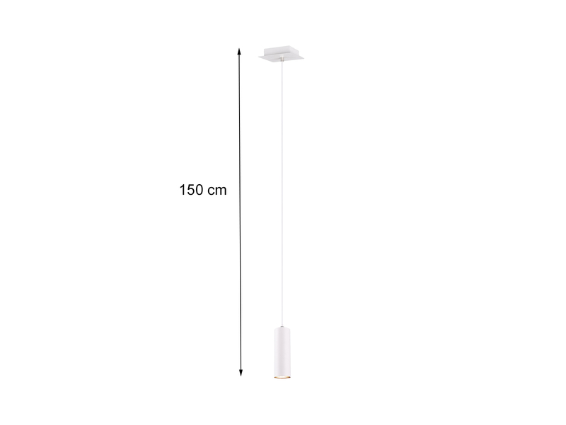 LED Pendelleuchte 1-flammig Metall in Weiß matt, Ø 12cm