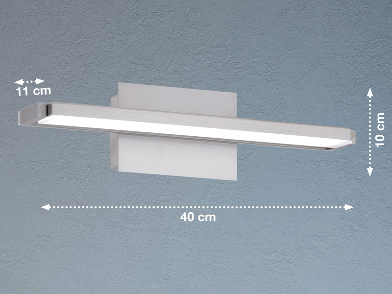 2er SET LED Wandlampen Silber schwenkbar & dimmbar, Breite 40cm