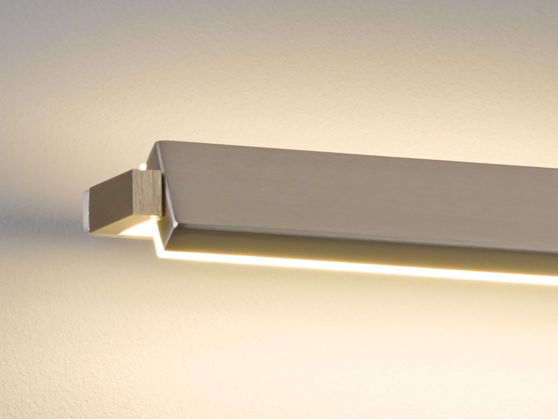2er SET LED Wandlampen Silber schwenkbar & dimmbar, Breite 40cm