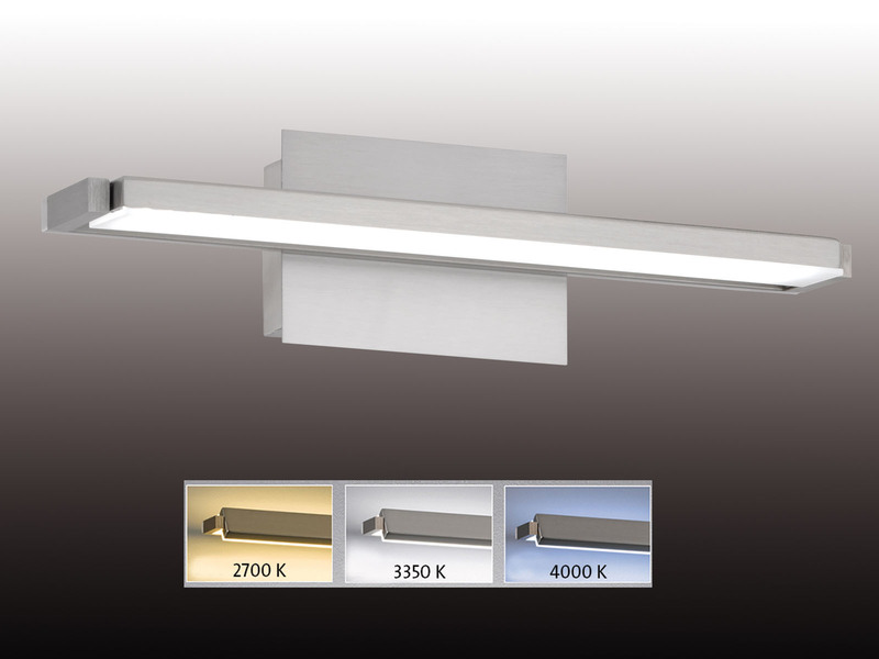 2er SET LED Wandlampen Silber schwenkbar & dimmbar, Breite 40cm