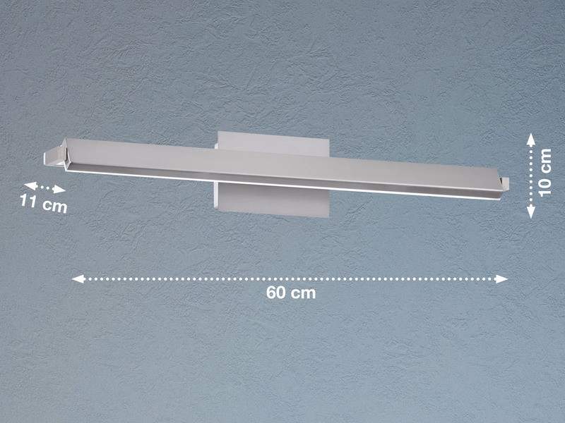 2er SET LED Wandlampen Silber schwenkbar & dimmbar, Breite 60cm
